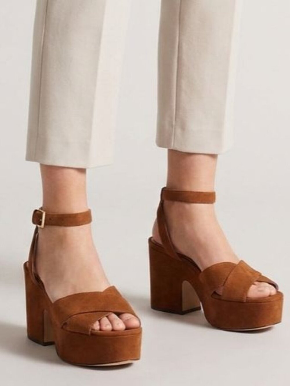 Kate Spade Women's Brown Rio High-Heel Platform Dress Sandals Shoes Size 9B